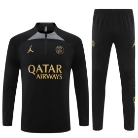 Paris Saint-Germain Trenings Collegegenser 2023-24 Kvart-Zip Svart